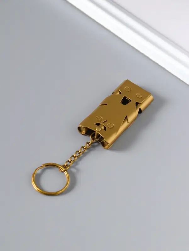 Свисток для выживания высокочастотный, до 150 дБ, металл, 6 см, золотой