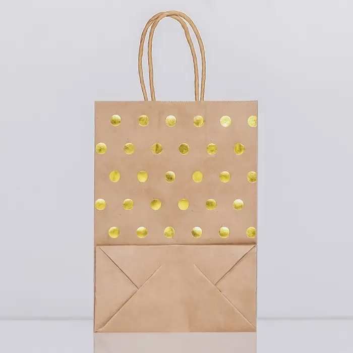 Пакет крафт с золотым тиснением, круглая ручка, 15 х 21 х 8 см, 120 г Пакет крафт с золотым тиснением, круглая ручка, 15 х 21 х 8 см, 120 г