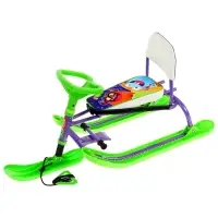 Снегокат &laquo;Twiny1+&raquo; с монстриками, со спинкой, зелёный, фиолетовый, TW1+/МН Nika Kids