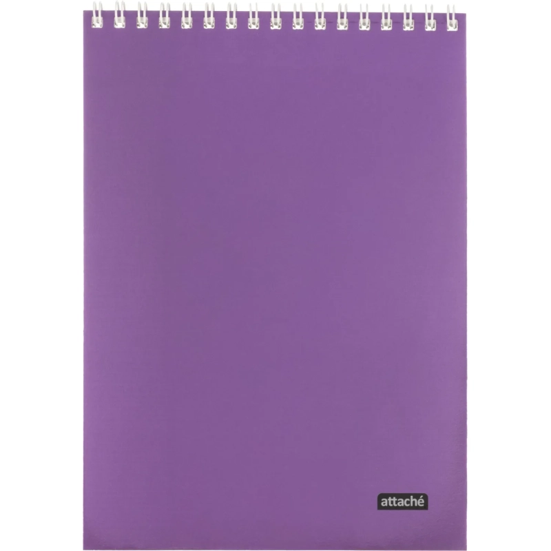 Блокнот А5 60л Attache Metallic Фиолет клетка, греб, картон, фольга