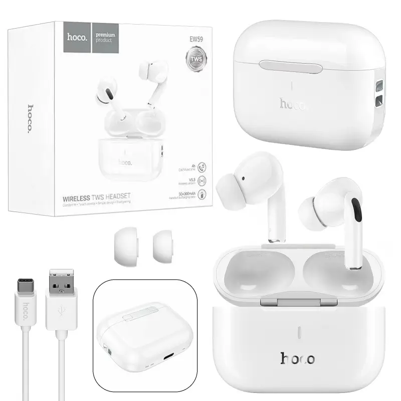 Гарнитура Bluetooth True Wireless Stereo Headset EW59 HOCO белая