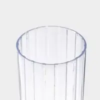 Ваза настольная пластик "Венера" полосы, 29,5х9,5 см, прозрачный