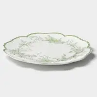 Тарелка обеденная WY Bloomware. d=27 см, фарфор, белая, зелёная