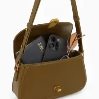 Сумка женская мессенджер TEXTURA на клапане, 23&times;6&times;13 см, хаки