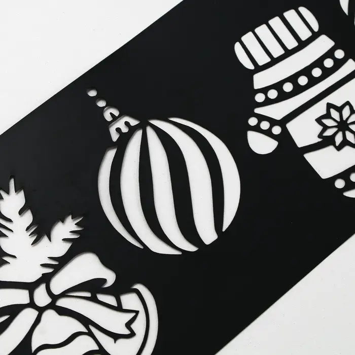 Трафарет для торта новогодний «Новогодние аксессуары», 32×10 см, пластик