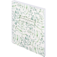 Бизнес-тетрадь Цветы А5 96л,клетка, обл. мел. картон, спираль,белый