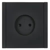 FORTE&PIANO Розетка 1-местная без заземления без защитных шторок винтовое крепление 10А FP118 черный IEK