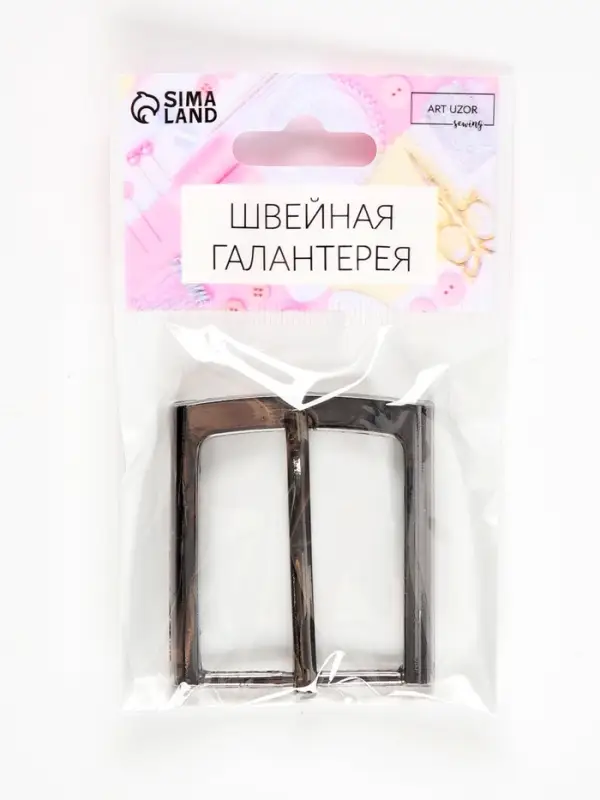 Пряжка для ремня, 5.3&times;4.5 см, 35 мм, цвет чёрный никель