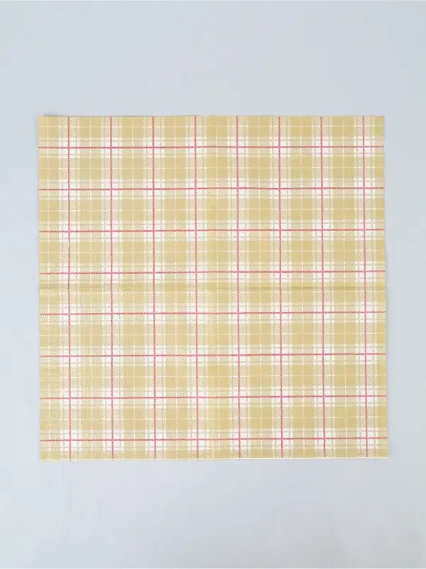 Салфетки бумажные Home Collection &laquo;Золотая клетка&raquo;, 3 слоя, 33&times;33, 20 шт.