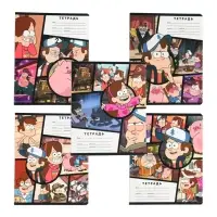 Тетрадь в клетку 18 листов, 5 видов МИКС, обложка мелованный картон, &laquo;Гравити Фолз&raquo;