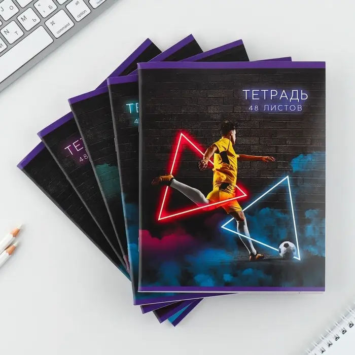 Тетрадь в клетку, 48 л., А5, на скрепке, блок №2 «Неон» МИКС Тетрадь в клетку, 48 л., А5, на скрепке, блок №2 «Неон» МИКС