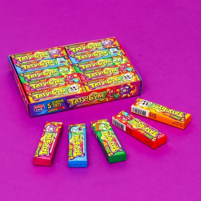 Жевательная резинка в пластинках «ТАТУ-БУМ», ассорти, 12.5 г Жевательная резинка в пластинках «ТАТУ-БУМ», ассорти, 12.5 г