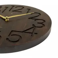 Часы настенные, интерьерные, бесшумные, d-35 см, дерево, открытые, темный циферблат