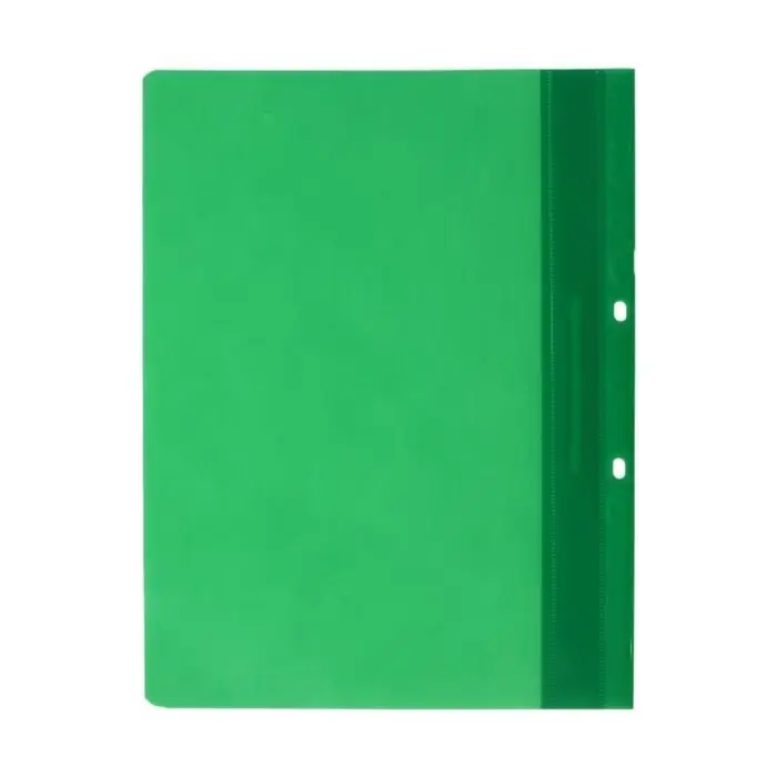 Папка-скоросшиватель Calligrata, А4, 180 мкм, зелёная, прозрачный верх, с перфорацией