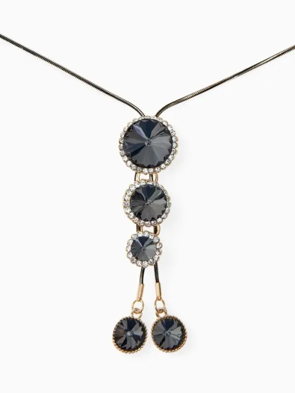 Кулон на цепочке &laquo;Оклахома&raquo;, L=85.5 см, серый в золоте