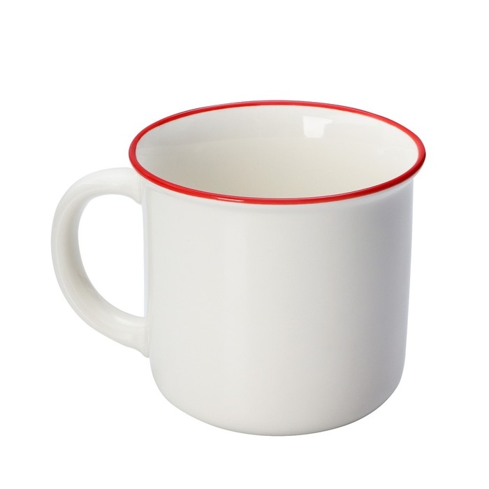 Кружка фарфоровая Доляна «Ёлочка, гори!», 380 мл, цвет белый Кружка фарфоровая Доляна «Ёлочка, гори!», 380 мл, цвет белый