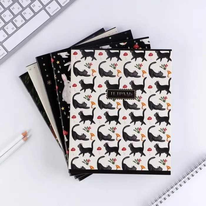 Тетрадь в клетку, 48 л., А5, на скрепке, блок №1 «Волшебство» МИКС Тетрадь в клетку, 48 л., А5, на скрепке, блок №1 «Волшебство» МИКС