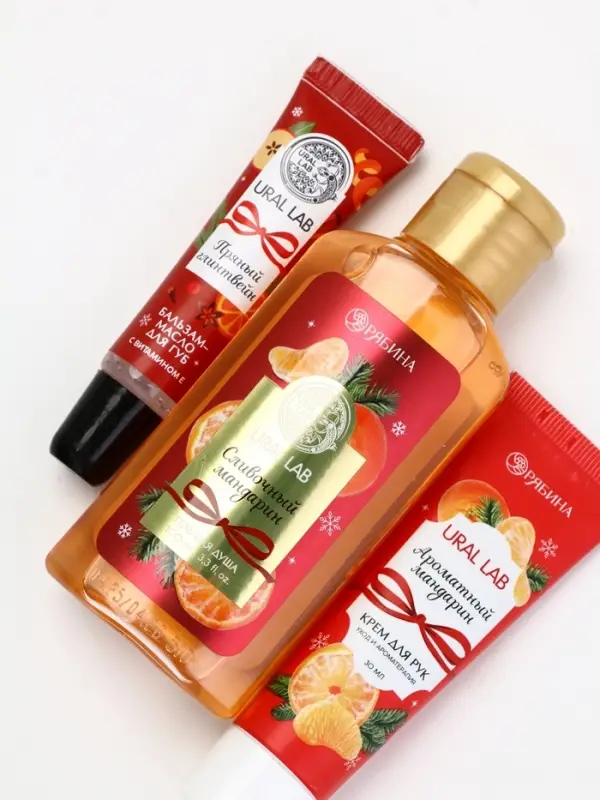 URAL LAB Арома Саунд Набор гель для душа, крем для рук и бальзам для губ, мандарин URAL LAB Арома Саунд Набор гель для душа, крем для рук и бальзам для губ, мандарин