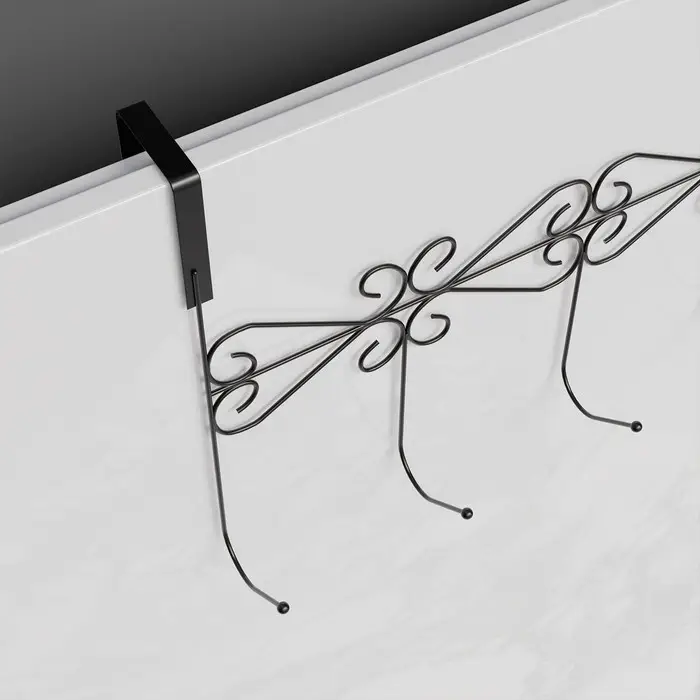 Вешалка на дверь на 5 крючков Доляна &laquo;Вензель&raquo;, 38&times;22.5&times;10 см, чёрная