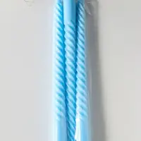 Набор свечей витых 25 см, 3 шт., 57 г, 5 ч, пастельно-голубой