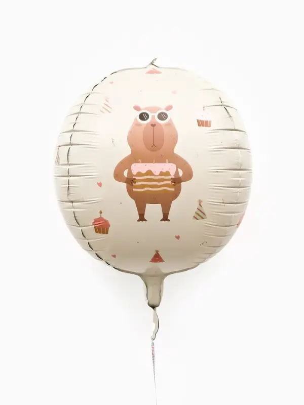 Воздушный шар фольгированный 25"  сфера &laquo;Милые капибары"