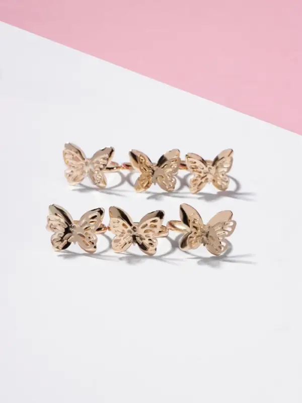 Кольцо детское Выбражулька «Бабочка ажурная», цвет золото, безразмерное Кольцо детское Выбражулька «Бабочка ажурная», цвет золото, безразмерное