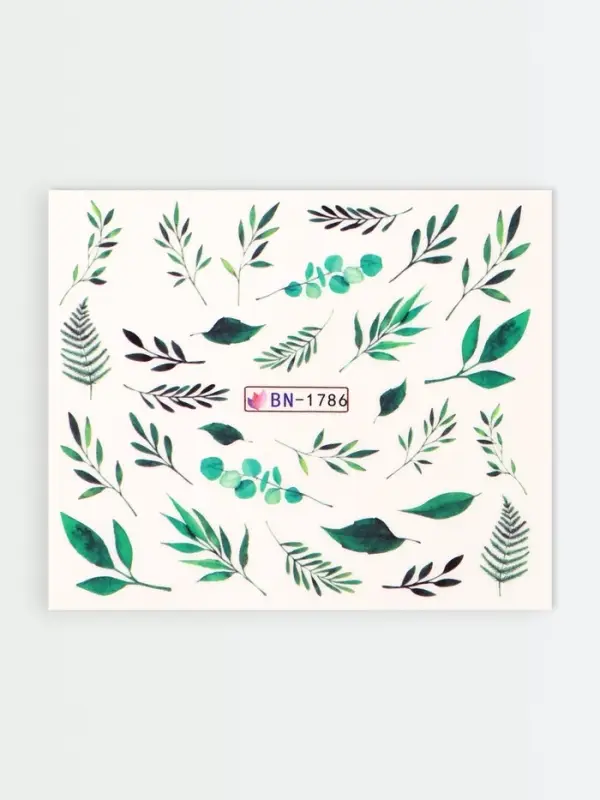 Слайдеры для ногтей «Листья», фасовка 6 шт, зелёные Слайдеры для ногтей «Листья», фасовка 6 шт, зелёные