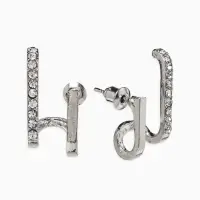 Серьги &laquo;Сияние линий&raquo;, белые в серебре