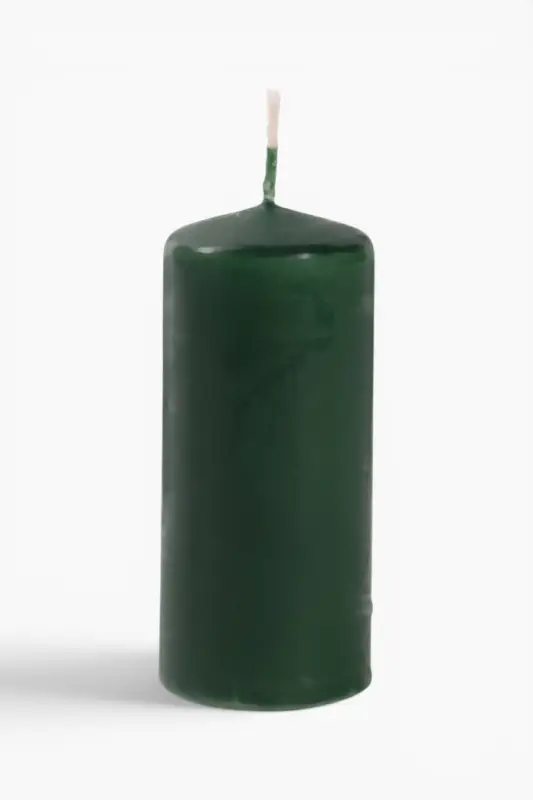 Свеча цилиндр, 4&times;9 см, 11 ч, 90 г, т. зелёная