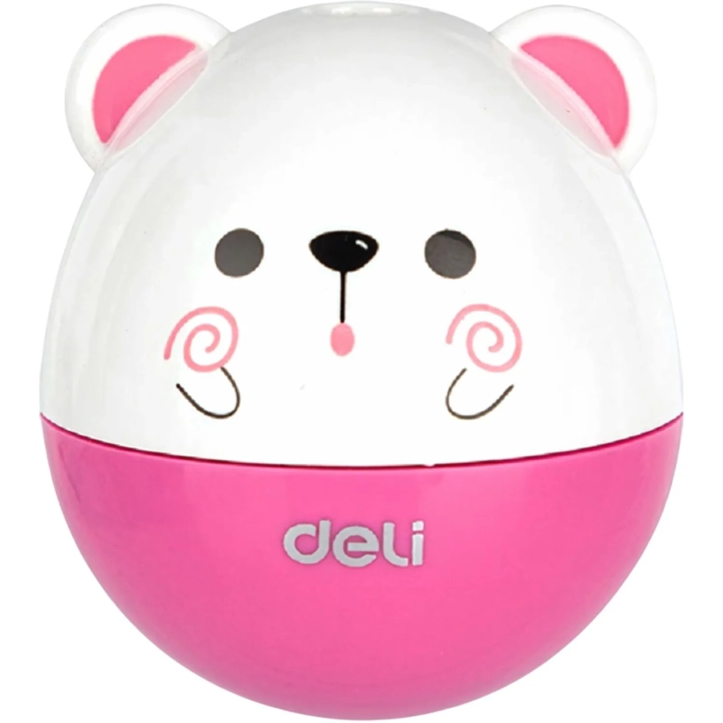 Точилка ручная Deli, 1 отв., с контейнером, пластик, картонная уп., ассорти