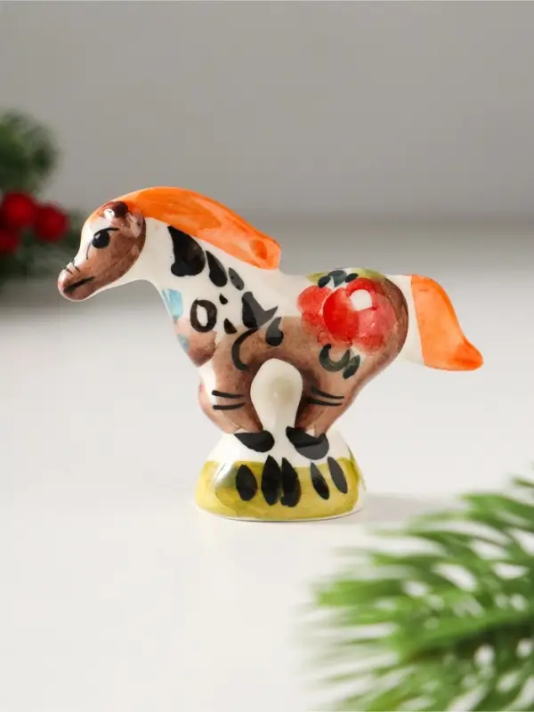 Сувенир Конь Старт, 6х8х8 см, гжель,цвет Сувенир Конь Старт, 6х8х8 см, гжель,цвет