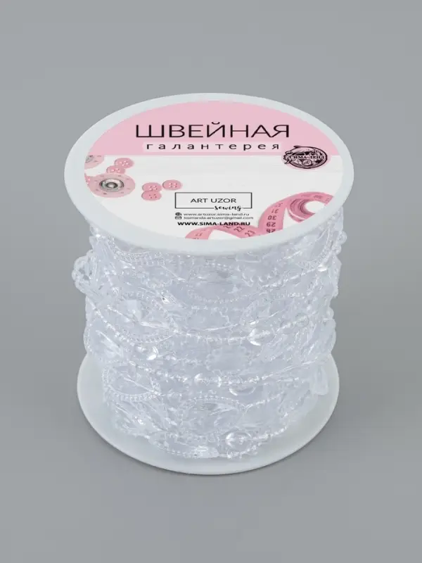 Бусы на нитях, 15 мм, 9&plusmn;1 м, прозрачные