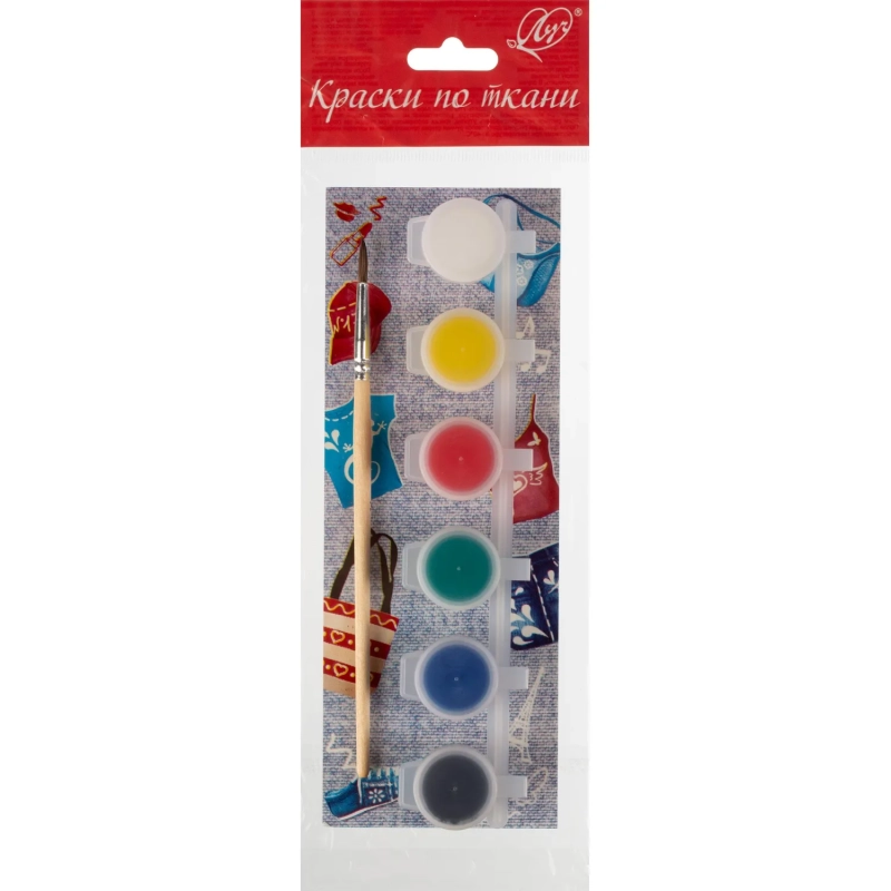 Краски по ткани 6 цв. в блок-таре, 5 мл 32С 2146-08 набор