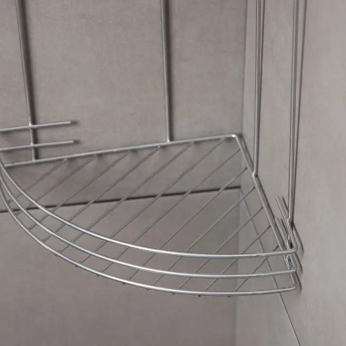 Полка для ванной угловая 2-х ярусная, 19&times;30 см, хром