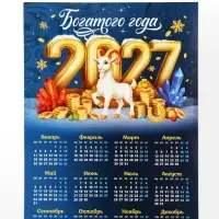 Календарь 2027, настенный, А3 &laquo;Богатого Нового года&raquo;
