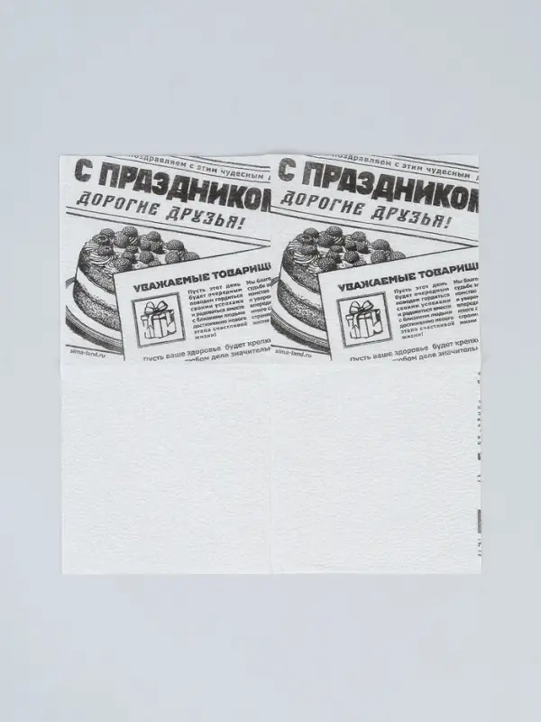 Салфетки бумажные однослойные &laquo;Газета&raquo;, 24&times;24 см, 20 шт.