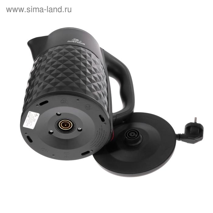 Чайник электрический Чайник электрический "Добрыня" DO-1237B, пластик, колба металл, 2.8 л, 2200 Вт, чёрный