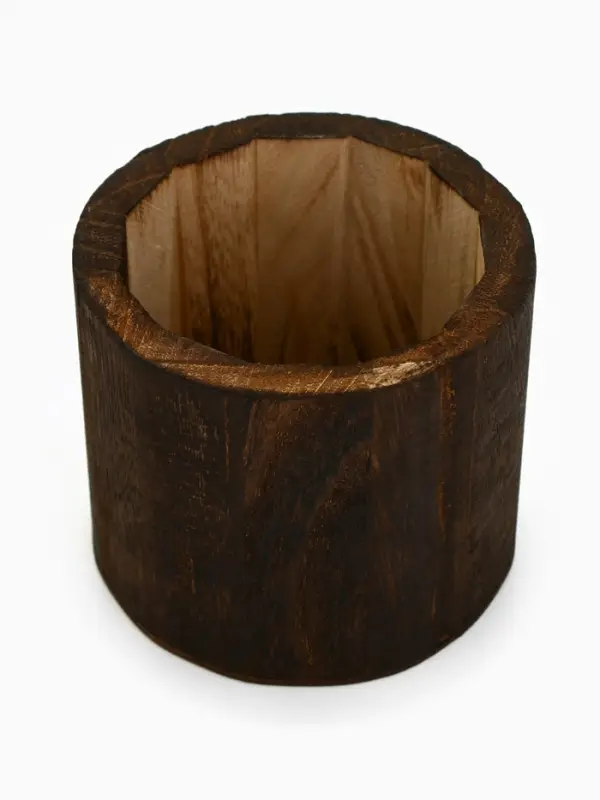 Ваза для цветов стеклянная с деревянной подставкой, 25.5&times;10 см, 1.25 литра