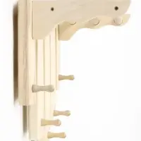 Полка-вешалка для бани и сауны, 55&times;27&times;39 см, деревянная, 5 крючков