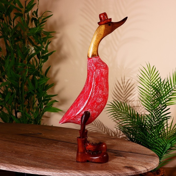 Сувенир "Утка в красном" дерево 45 см