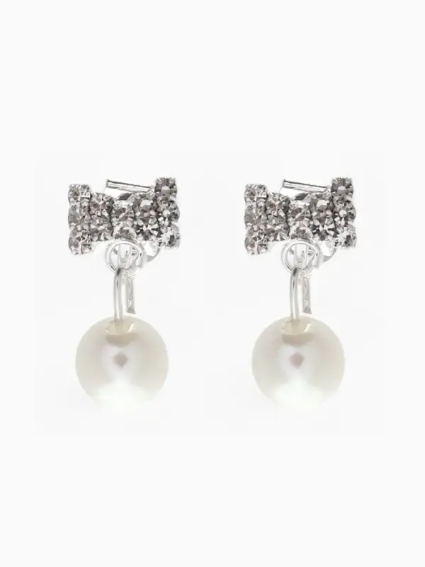 Клипсы для ушей QF «Грация», бантики с бусиной, цвет МИКС