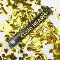 Хлопушка пневматическая "Сердца" фольга, золото, металлик, (12/30 см) Хлопушка пневматическая "Сердца" фольга, золото, металлик, (12/30 см)