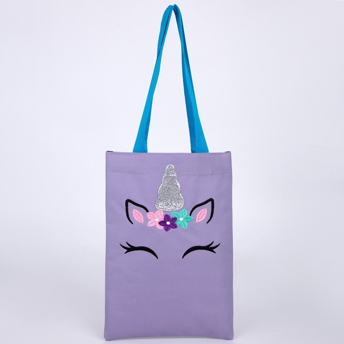 Шопер детский для девочки с допиками «Единорожик», 32х23см Шопер детский для девочки с допиками «Единорожик», 32х23см