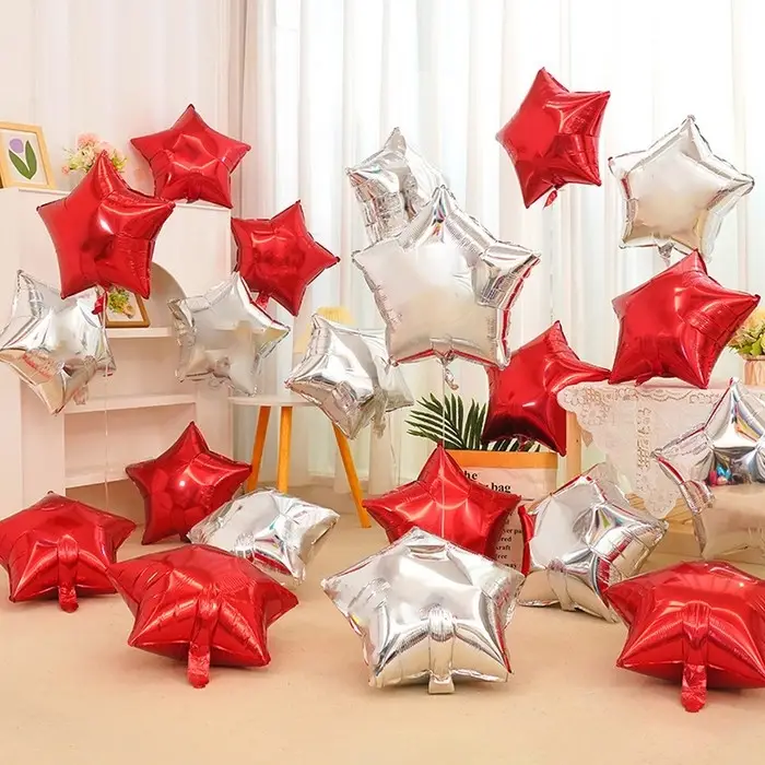 Воздушный шар фольгированный 18" &laquo;Звезда&raquo;, серебряный