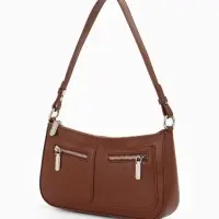 Сумка женская багет TEXTURA на молнии, 21&times;6&times;13 см, коричневая