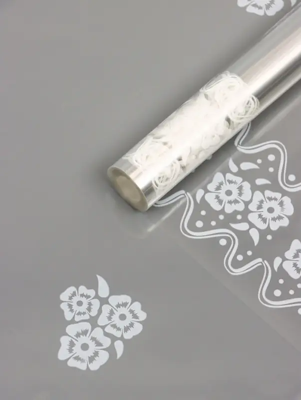 Пленка прозрачная с рисунком «Кружево» Белое 0.7×8.2±5%м