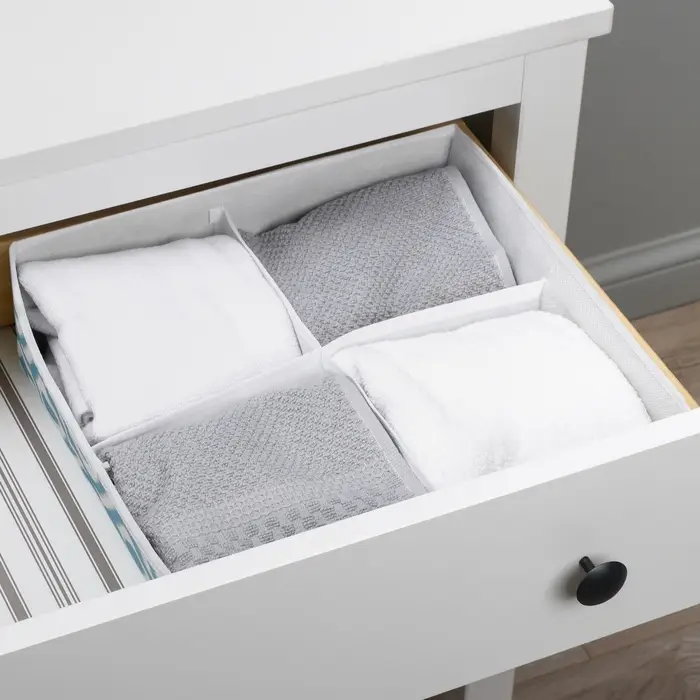 Органайзер для хранения белья Доляна &laquo;Лагуна&raquo;, 4 ячейки, 29&times;29&times;10 см, бирюзовый