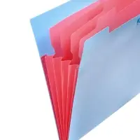 Папка А4, 5 отделений, Calligrata, 600 мкм, на кнопке, голубая, матовая