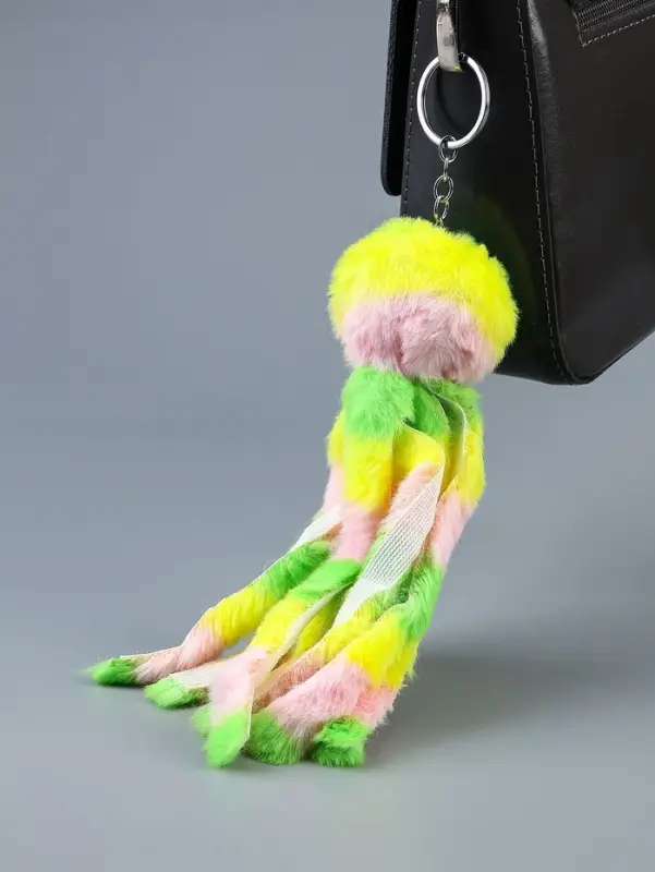 Брелок для ключей на кольце &laquo;Пушистик. Осьминог&raquo;, мягкий, 11 см, МИКС