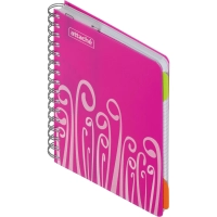 Бизнес-тетрадь А5,140 л,пласт обл, с разд,спир,ATTACHE FANTASY,розов